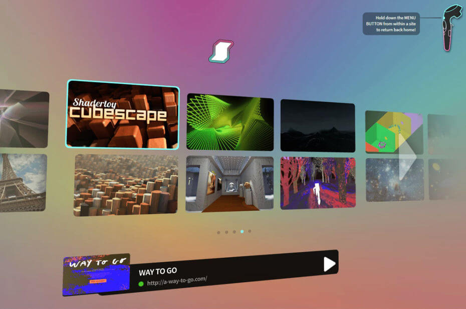 Capture d’écran de l’interface principale de SuperMedium dans l'article SuperMedium, le premier navigateur dédié à la réalité virtuelle